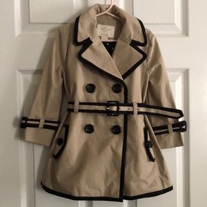 Toddler Kate Spade belted trench coat.